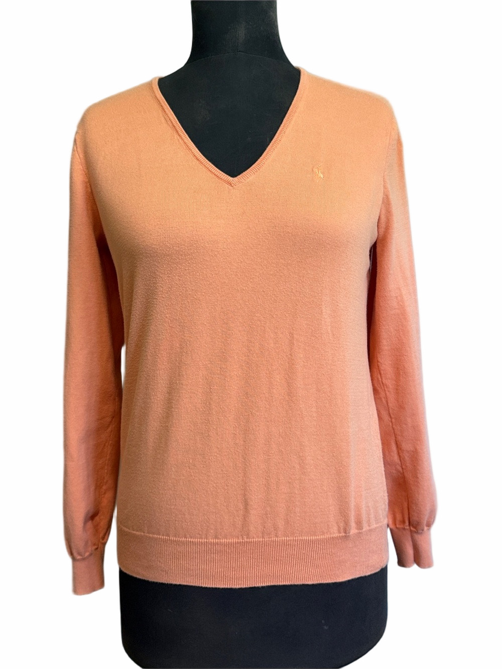 Ralph Lauren Sport Ladies Orange Crewneck Polo Sweater